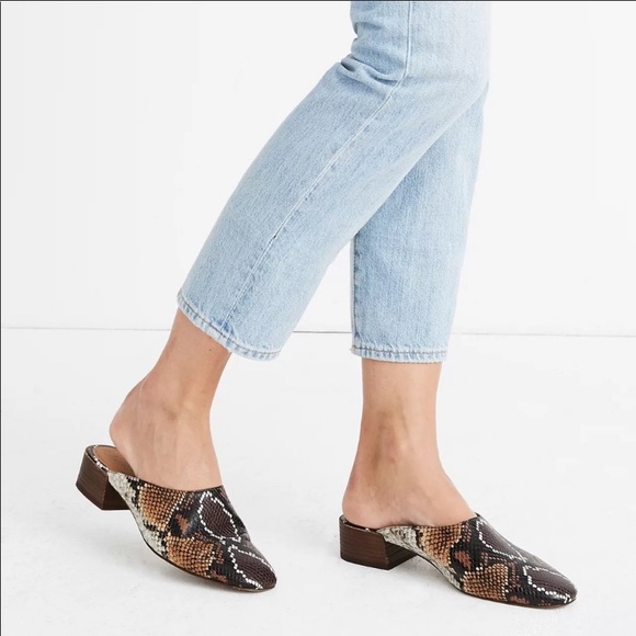 Madewell “Alicia” Snakeskin Embossed Leather Mule - Picture 2 of 4